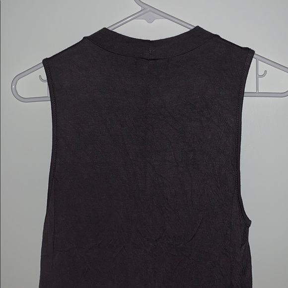 Grey Lace Up Tank Top - Picture 2 of 2